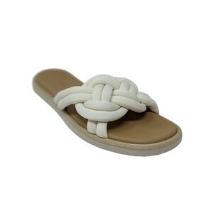 Rothys The Summer Sandal White Sand Open Toe Flats Slides Womens 8